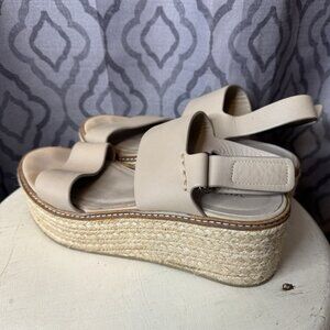 vince janet platform espadrille sandal 6 M Open Toe Neutral